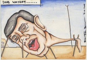 Behold the Big Ugly Fucker from Offaly - Biffo! Here I've done a take on Salvador Dali to illustrate Cowen's last few painful days in office.